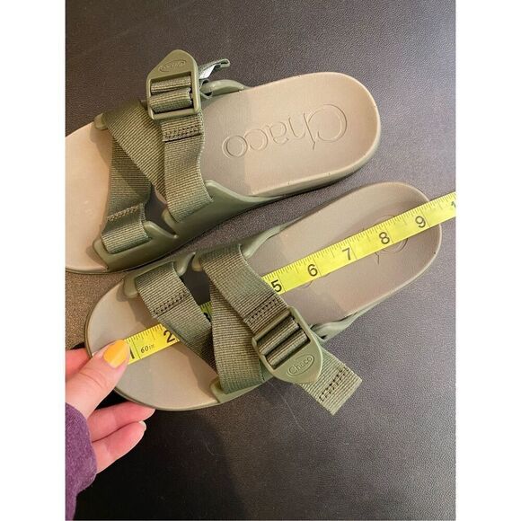 CHACO Army Green Outdoors Adjustable Strappy Sandal Slide Ladies Size 6 - Picture 10 of 11